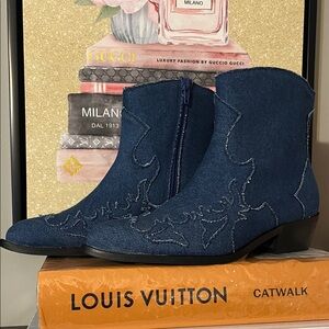 DWRS Denim Western Boots Size 37 (6-6.5)